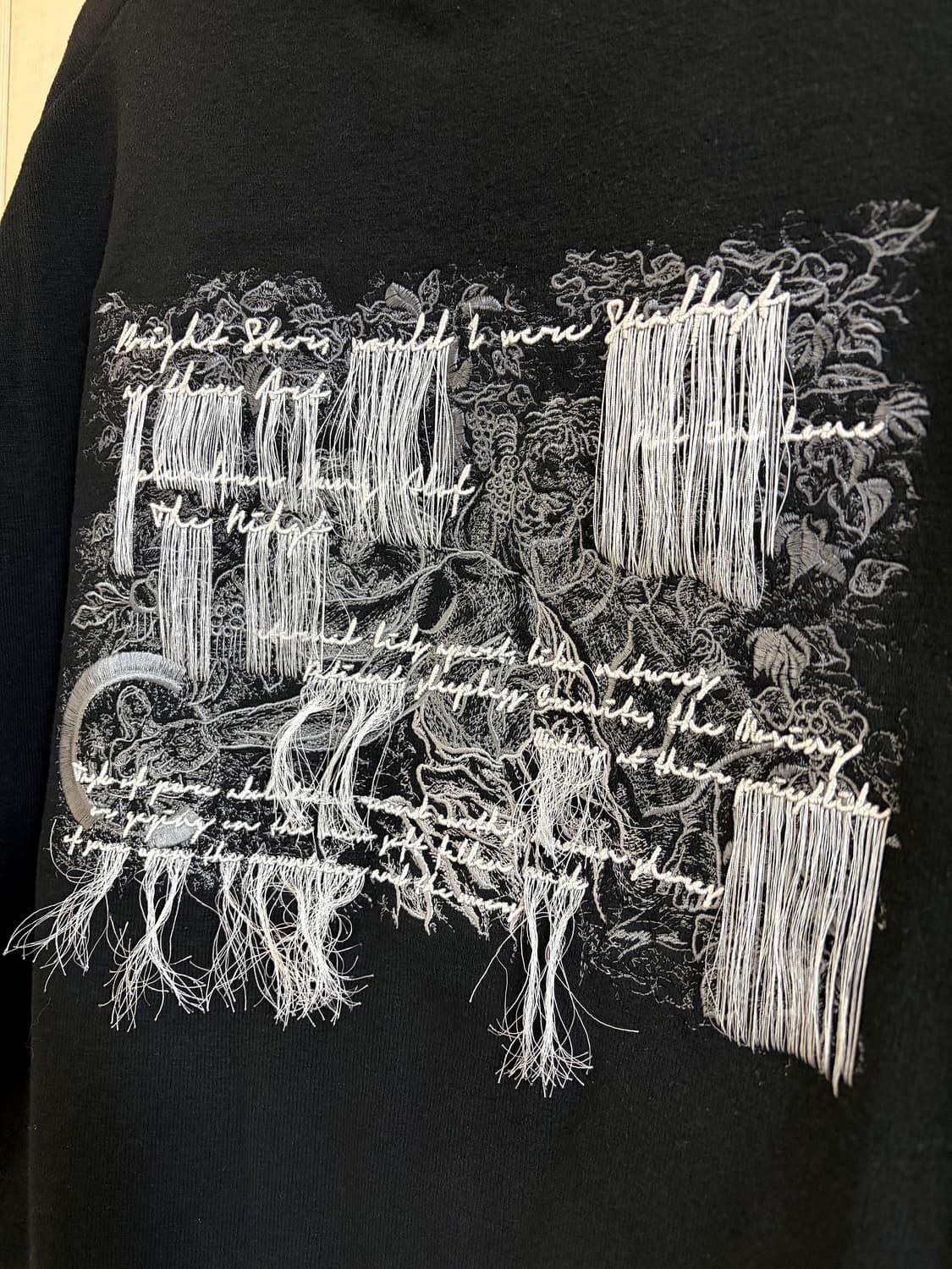 25SS 송지오 컬렉션 미러드 유스 엠브로이드 니트 블랙 46 상품이미지3