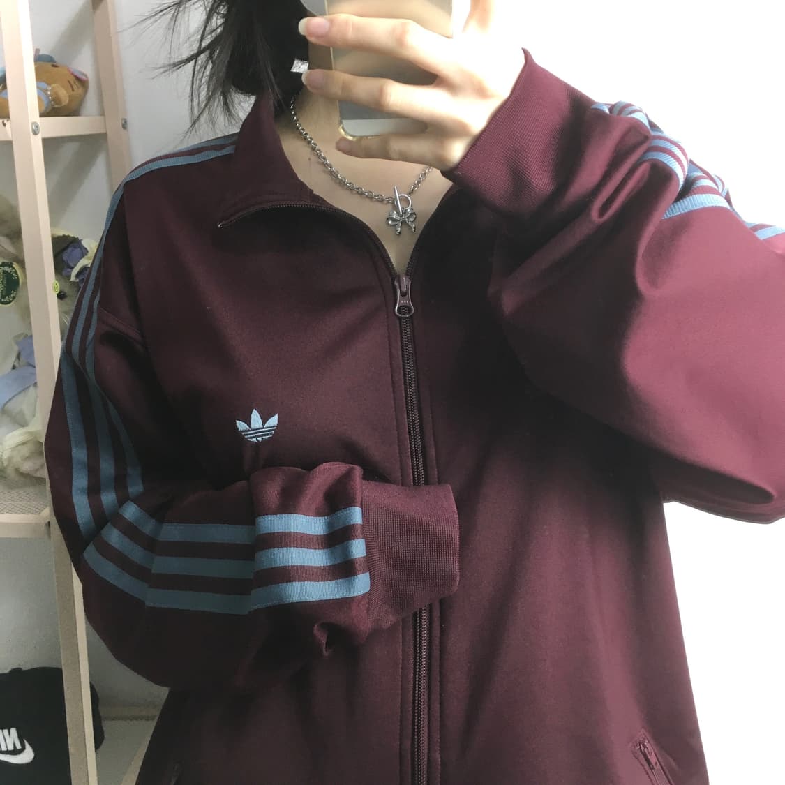 아디다스 버건디 + 하늘그레이 져지 상품이미지3