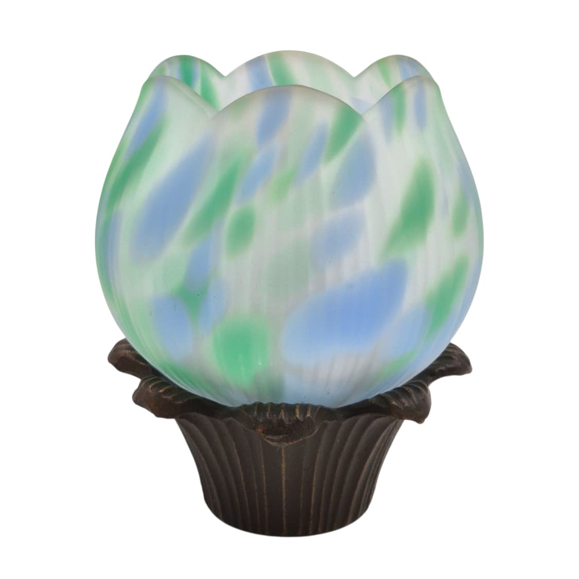 90s 호야 크리스탈 그린 마블 튤립 화분 조명 상품이미지2