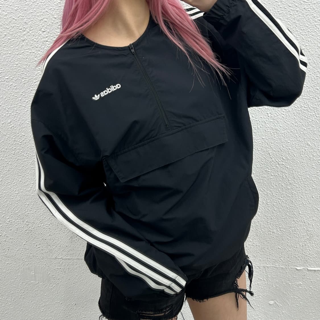 아디다스 포켓 화이트라인 블랙 아노락 S 상품이미지1