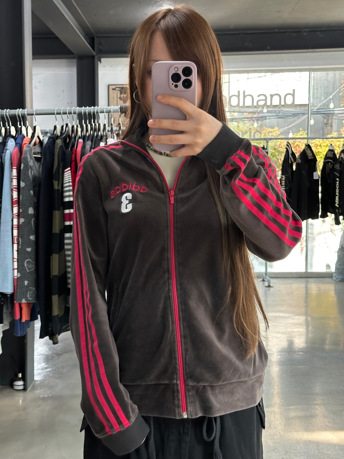 아디다스 딸기초코 자수넘버 벨루어 트랙 져지 상품이미지1