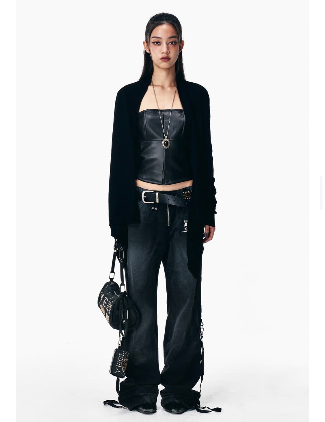 yeel 오픈 가디건 DRAPED BUTTON-DETAIL OPEN CA 상품이미지4