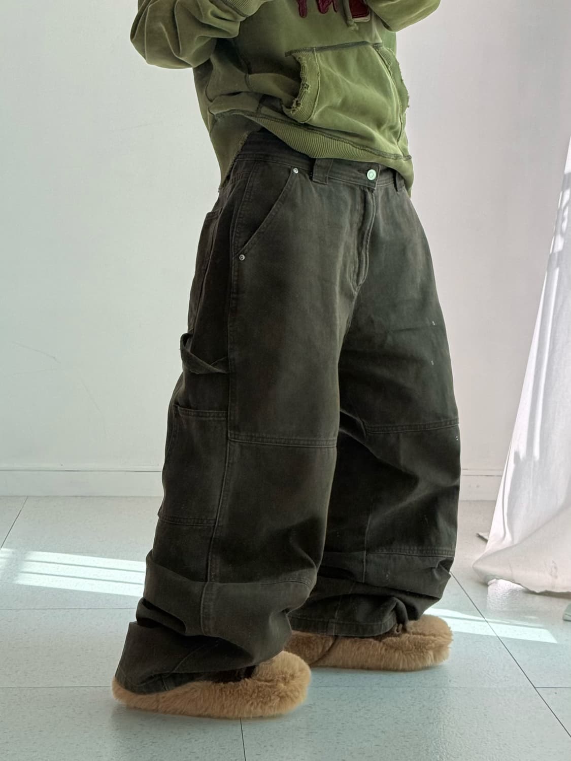 빈티지 카키 브라운 루즈핏 카펜터 상품이미지2