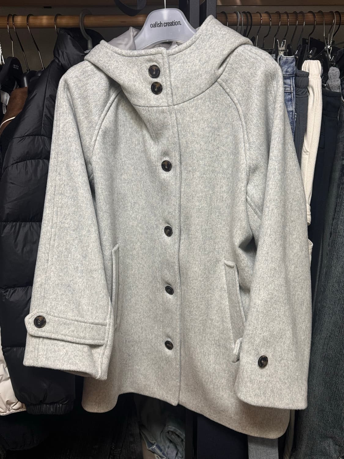 RICH WOOL HALF COAT / gray 상품이미지2