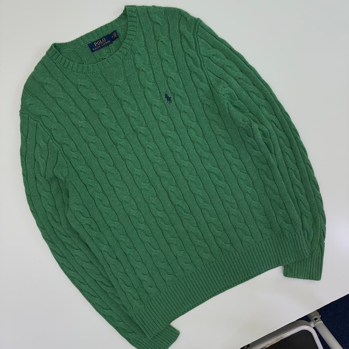 Polo 폴로 랄프로렌 신형 그린 케이블 니트 상품이미지2