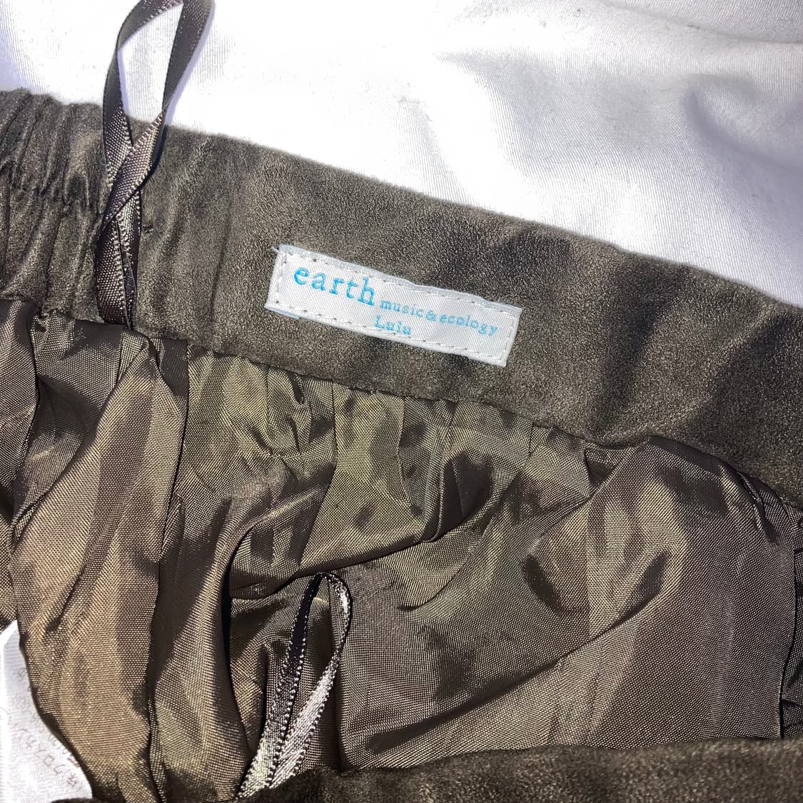 밴딩 카키 스커트 상품이미지3