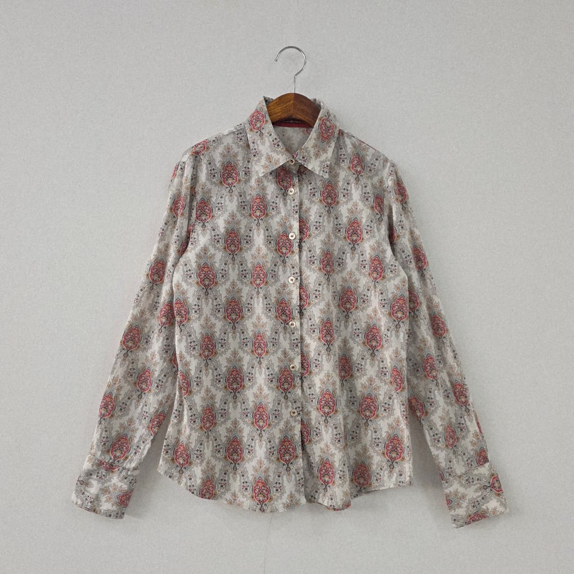 에스닉 페이즐리 패턴 코튼 셔츠 상품이미지1