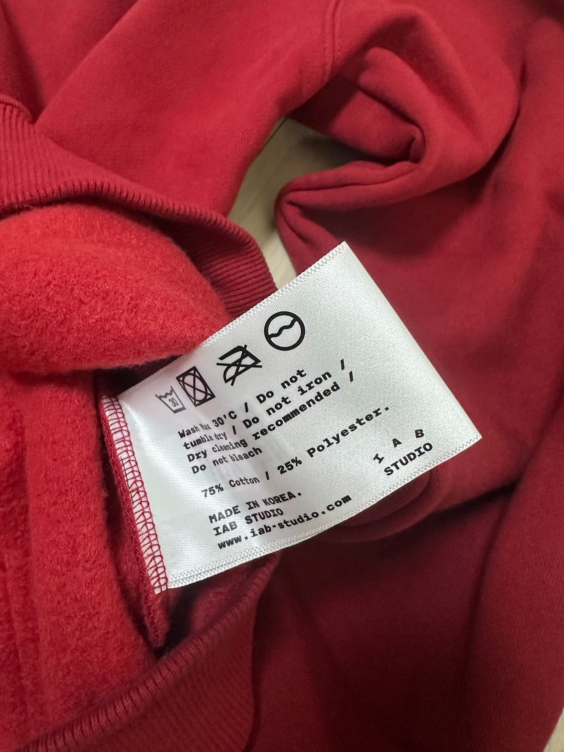 아이앱 스튜디오 24 크리스마스 후드 버건디 오트밀 L 상품이미지6