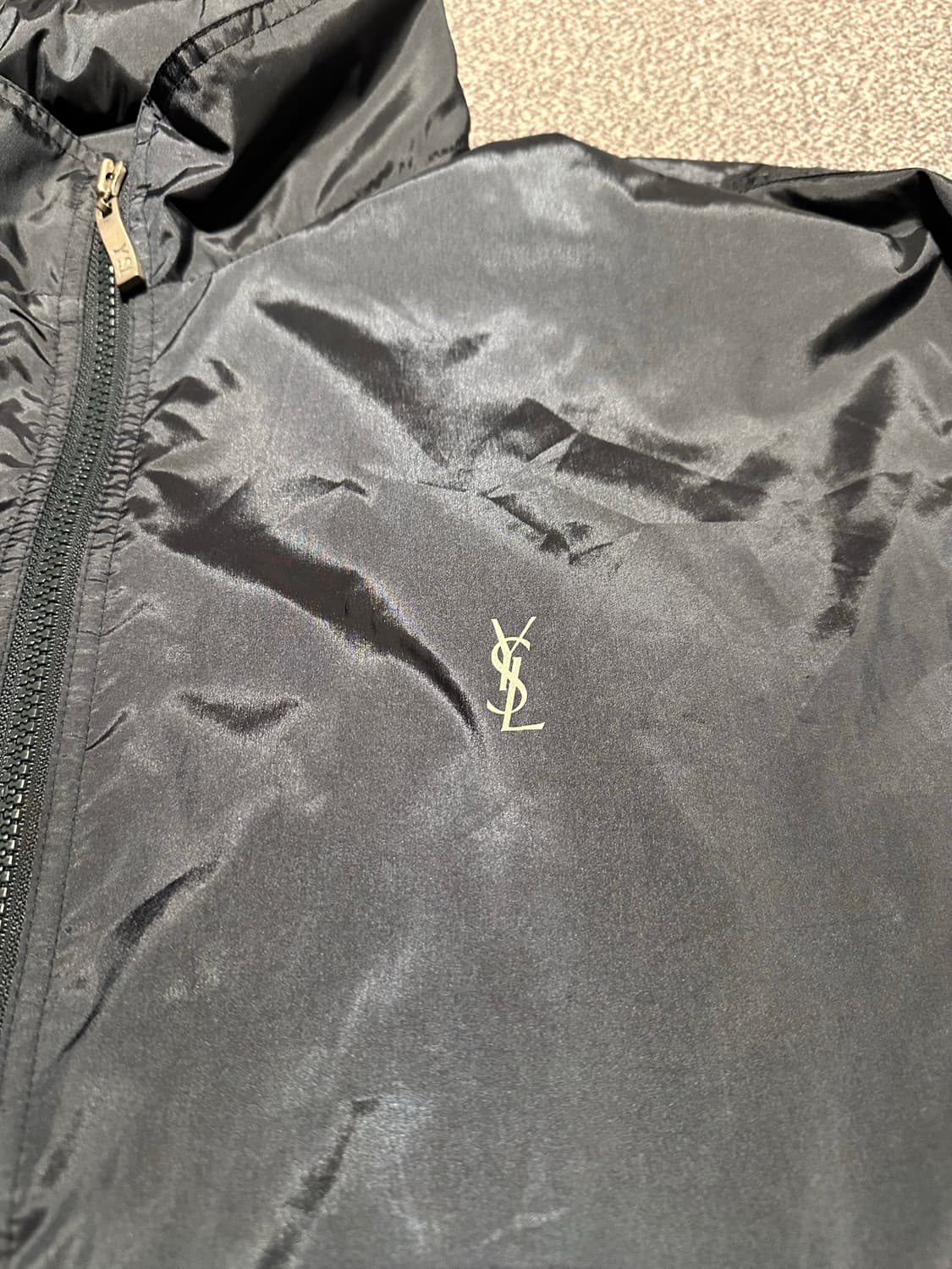 00s YSL 입생로랑 차콜 백로고 블루종 110 상품이미지4