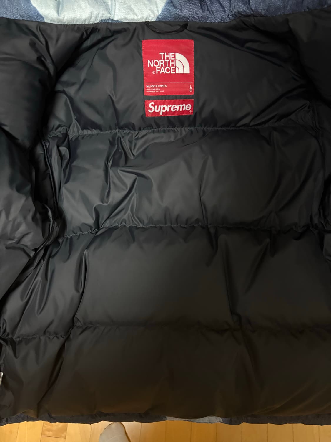 슈프림x노스페이스 블리치드 데님 눕시 상품이미지4