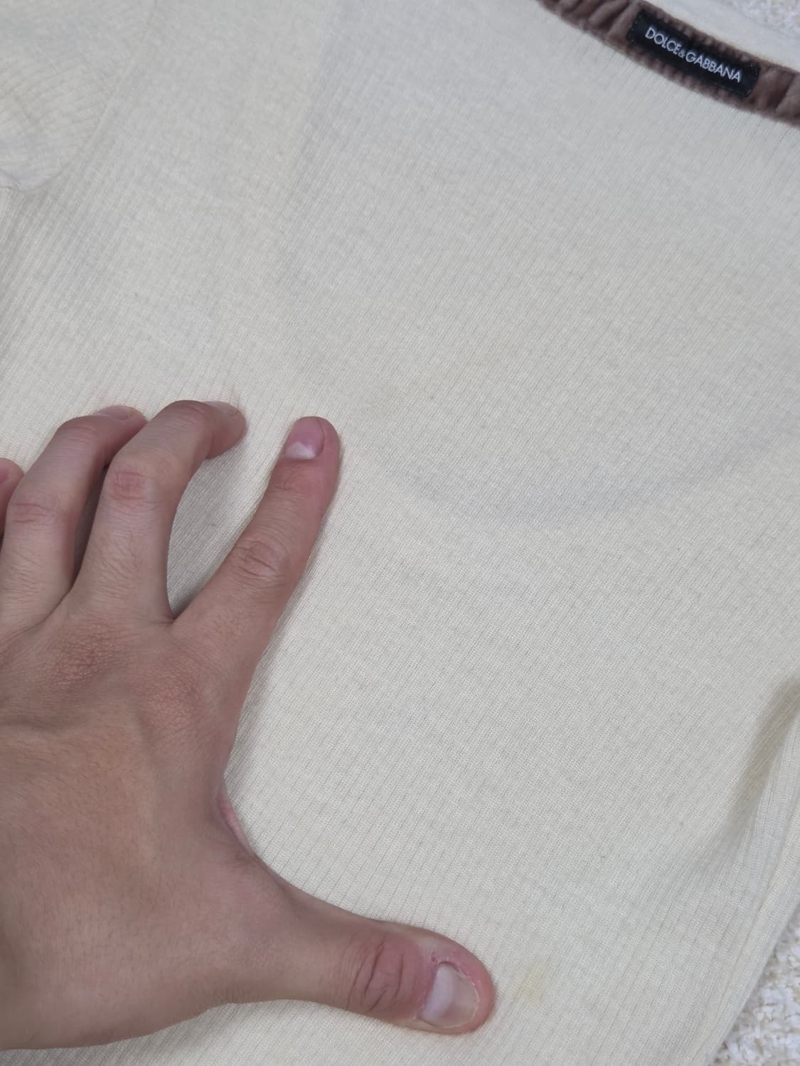 [돌체앤가바나] 캐시미어 골지 스쿱넥 반팔 니트 탑 | S00128 상품이미지9