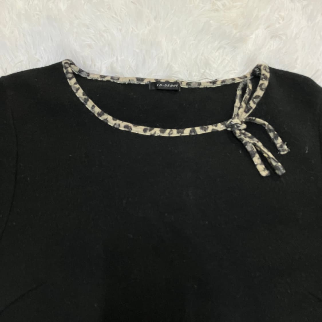 빈티지 호피 펄 리본 니트 799 y2k 스트릿 갸루 펑키 일본빈티지 상품이미지5