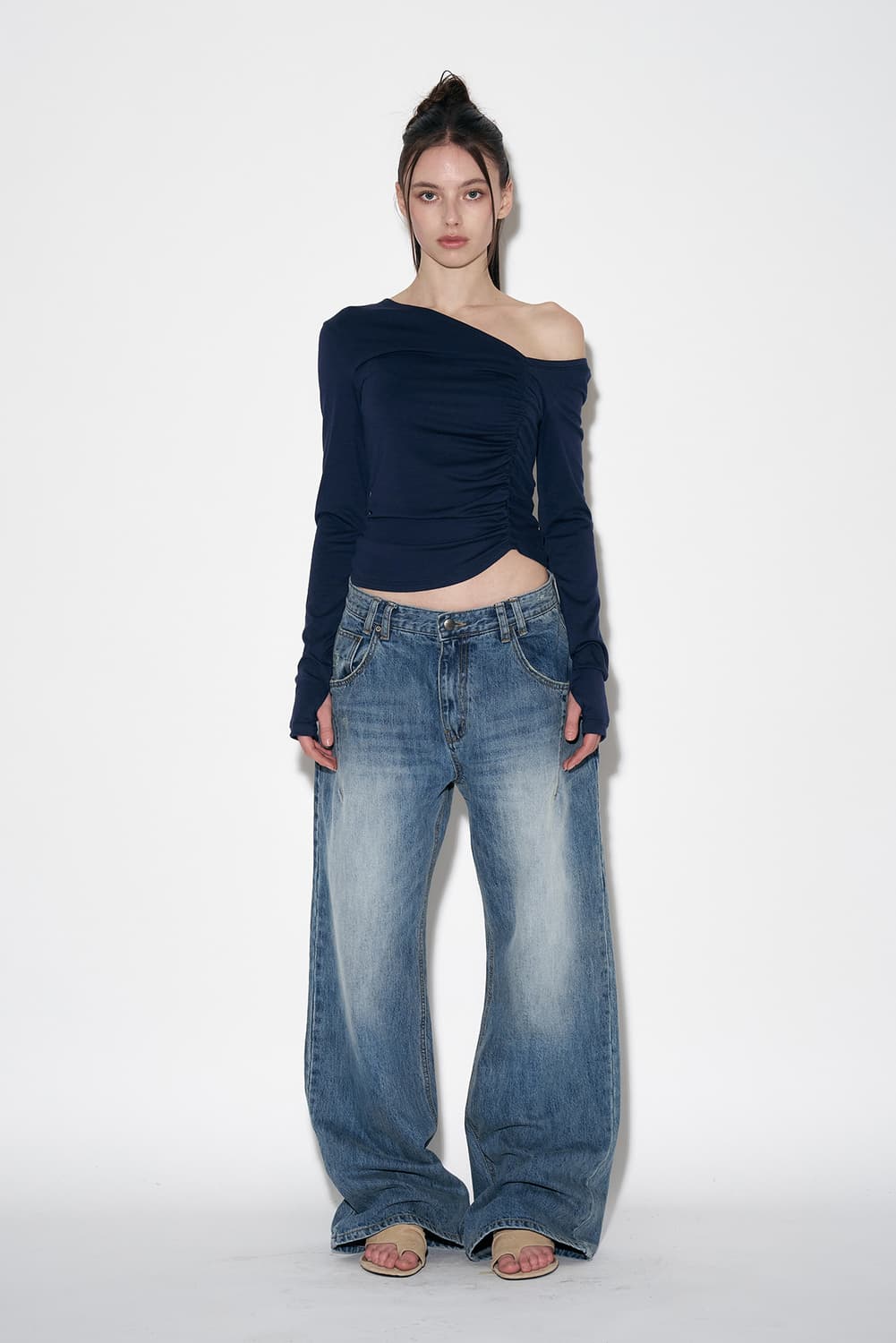 25Damaged Washing Wide Denim 상품이미지3