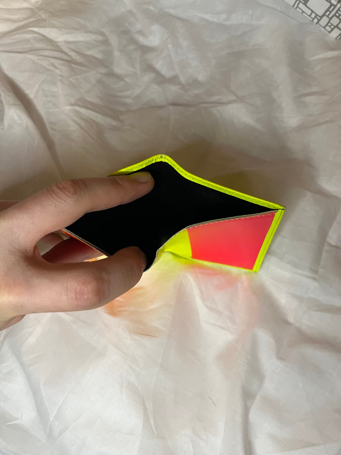 꼼데 데 가르송 네온 컬러 블록 레더 카드 지갑 상품이미지3