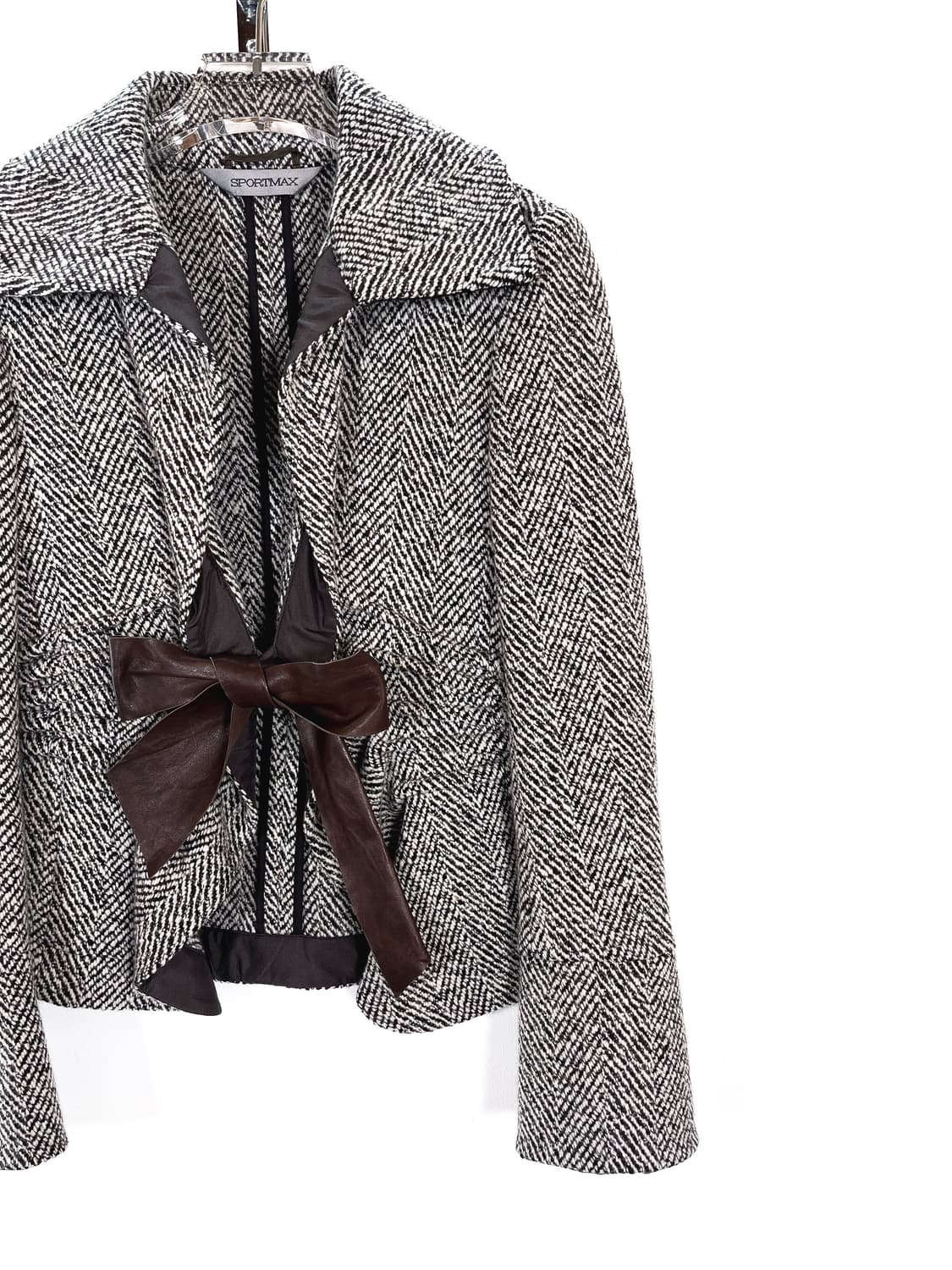 막스마라 캐시미어 울 레더 리본 자켓 상품이미지4