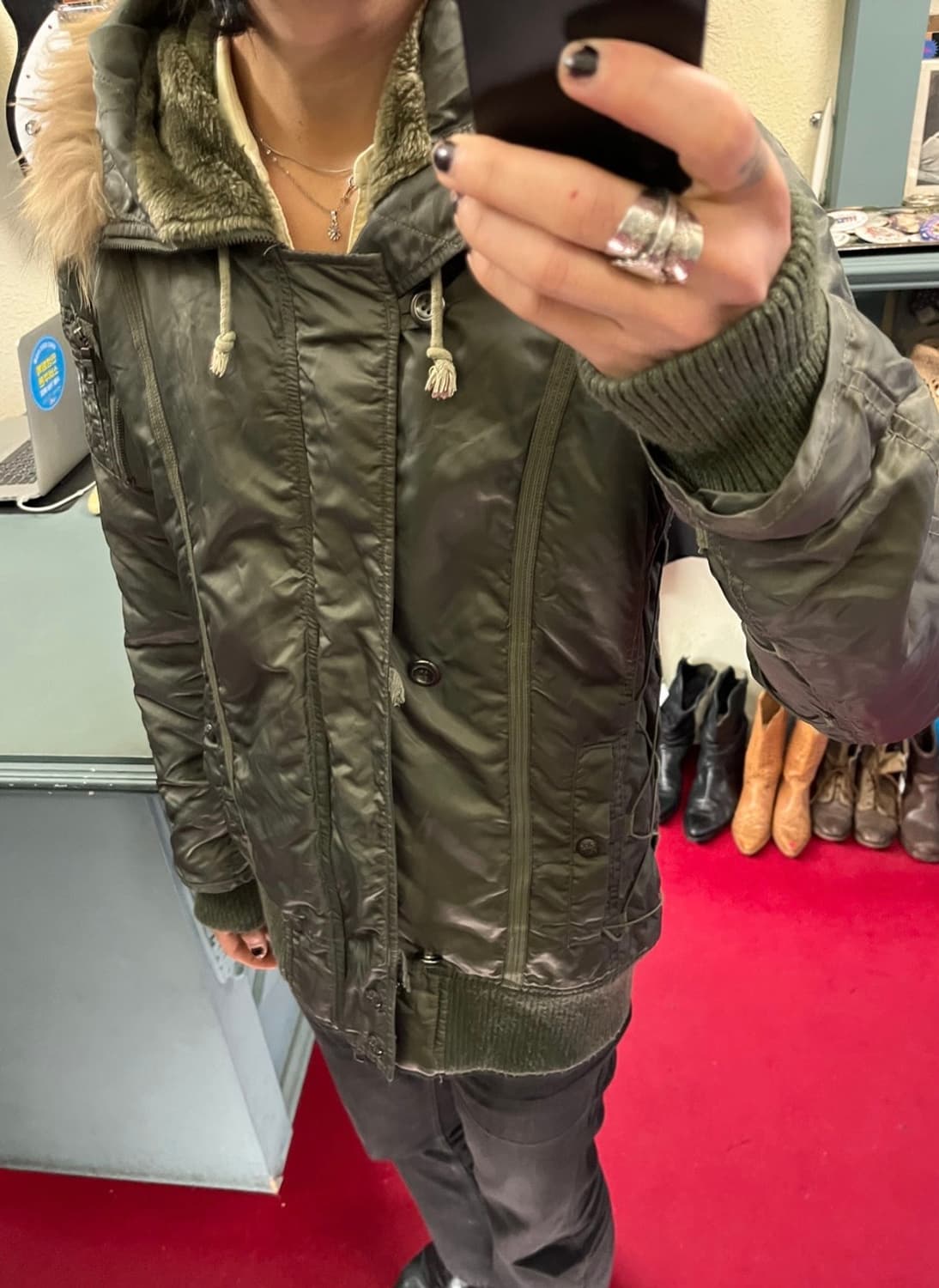 FUR TRIM NYLON PARKA 상품이미지7