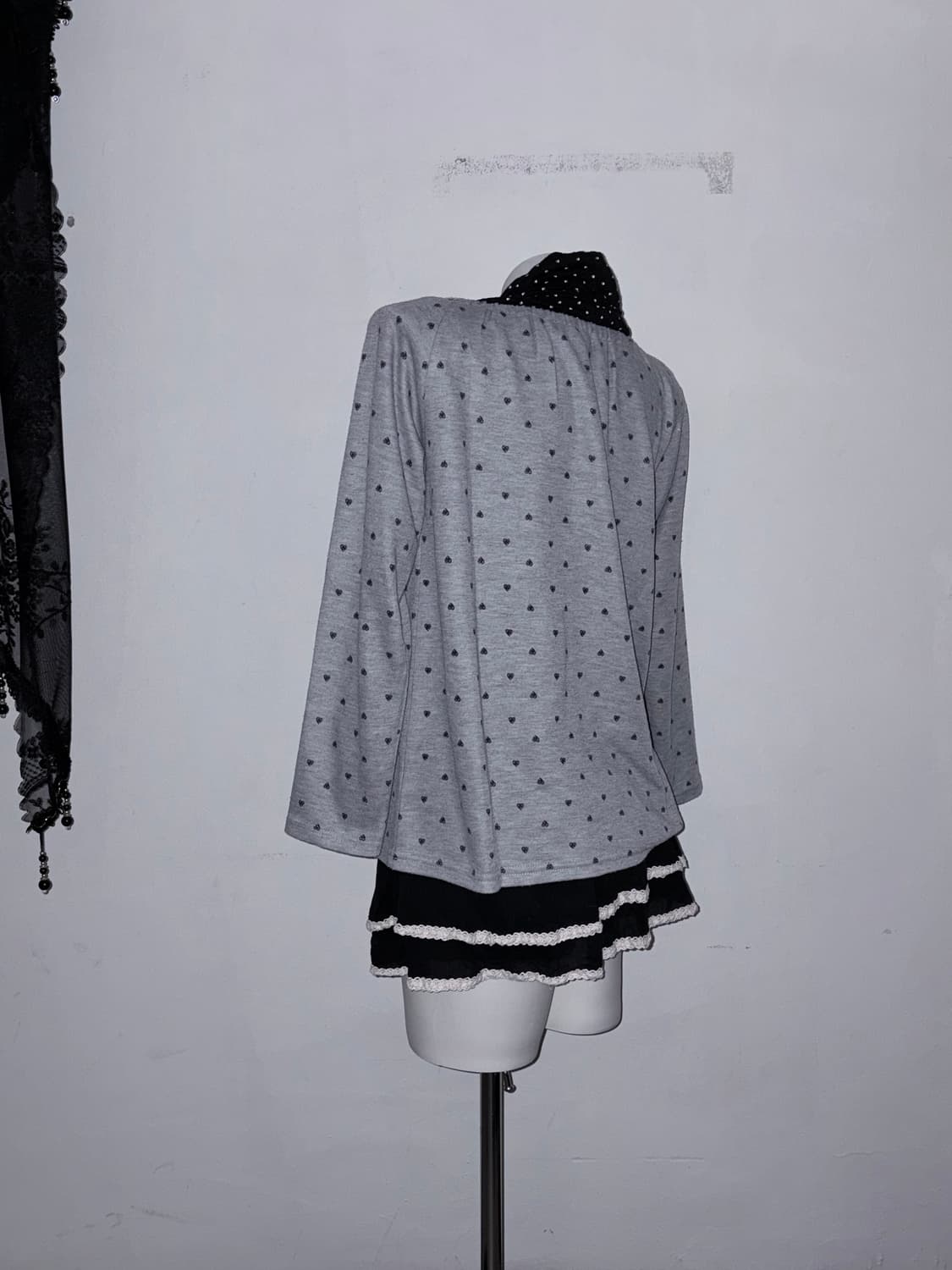 땡땡이 무채색 3pcs 공겜여주 무채색갸루 키치 갸루 러블리 로걀 상품이미지2