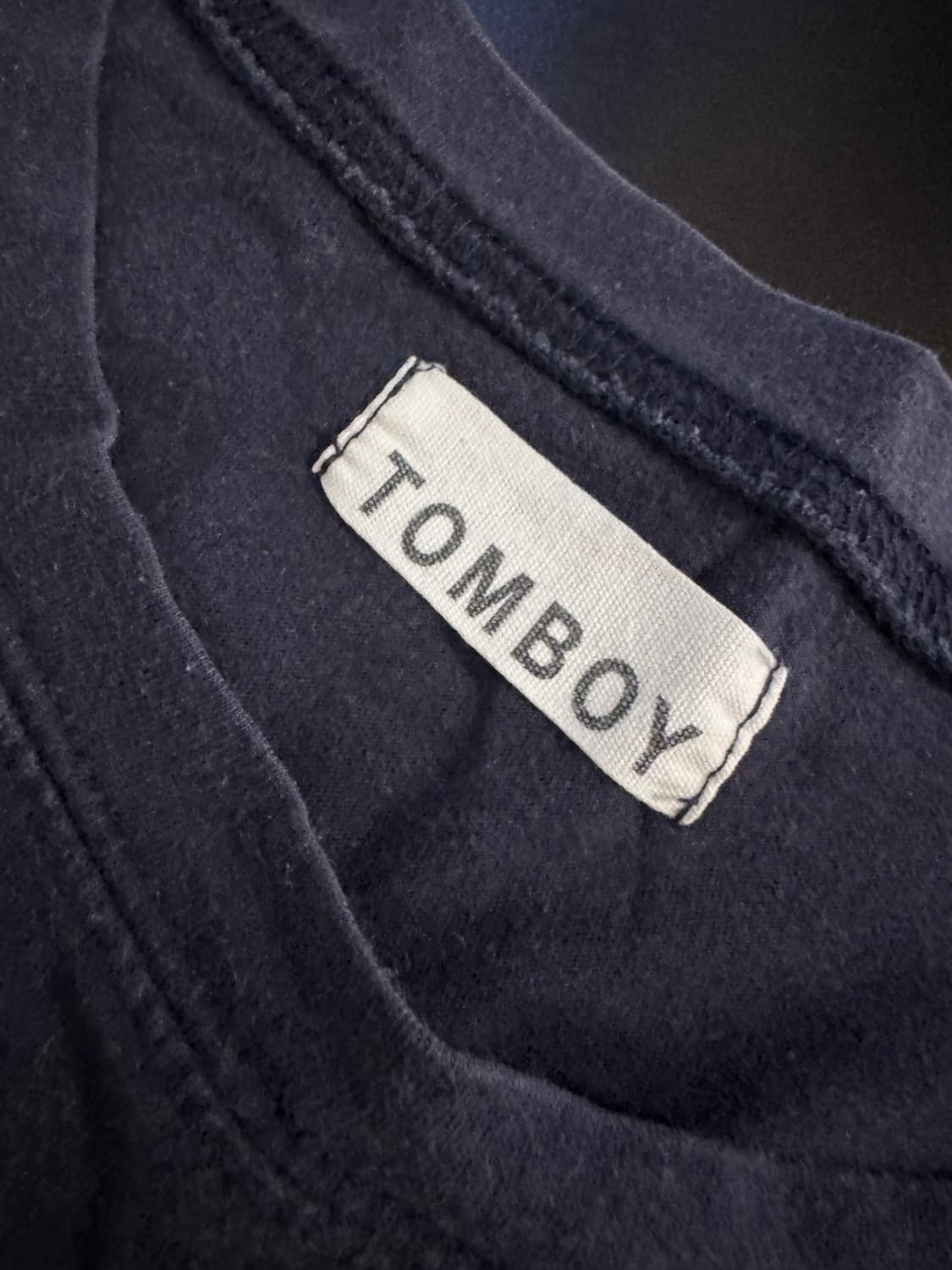 여성 톰보이 Tomboy 오버핏 프린팅 반팔 티셔츠 77 네이비 상품이미지3