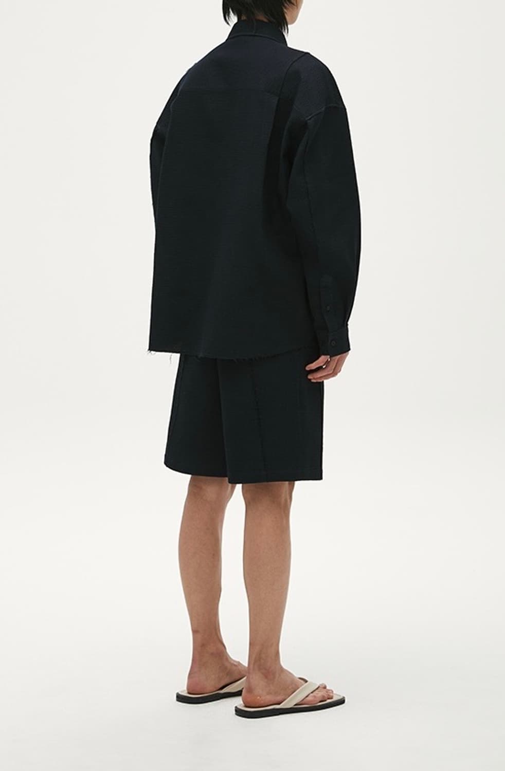 coor 쿠어 컷오프 오가닉 코튼 아우터 셔츠 블랙 상품이미지3