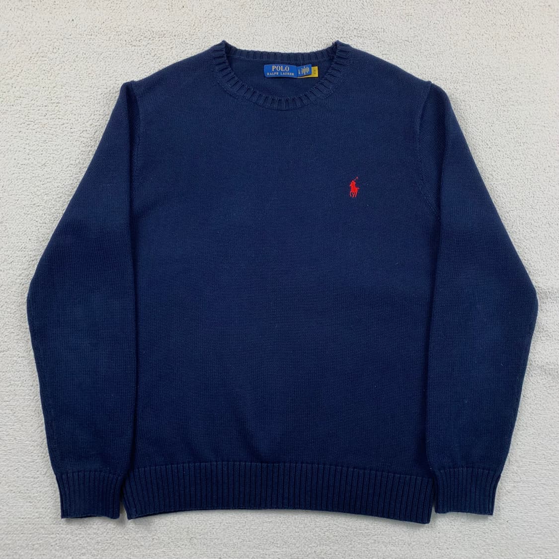 폴로 랄프로렌 신형 포니로고 코튼 니트 네이비 (QR인증) 상품이미지1