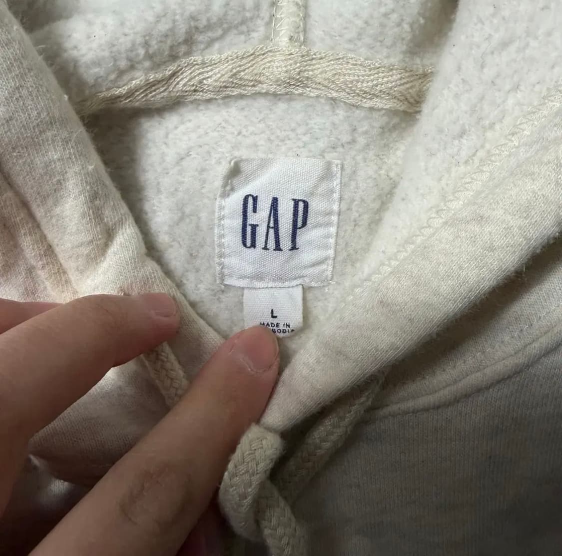 GAP 기모 후드티 아이보리(L) 상품이미지4