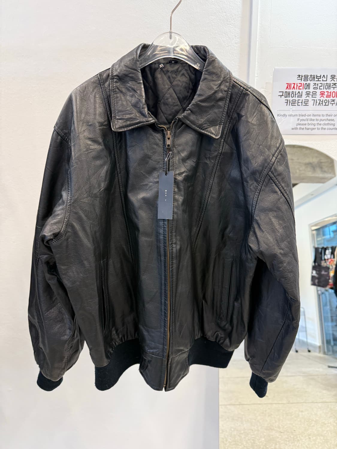 Vintage leather zip-up jacket  상품이미지1