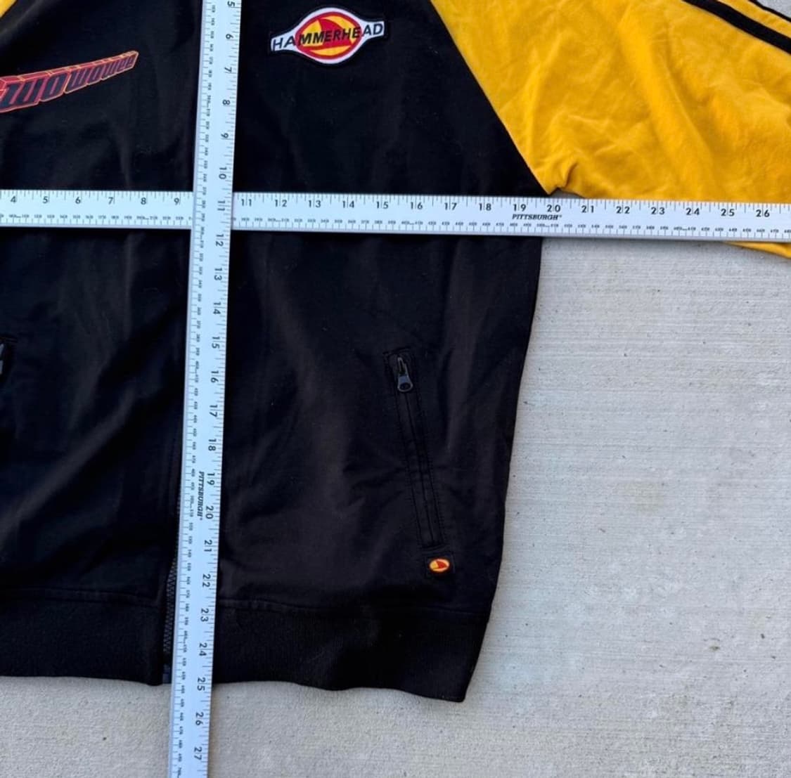 yellow and black mockneck zip up jacket 상품이미지2