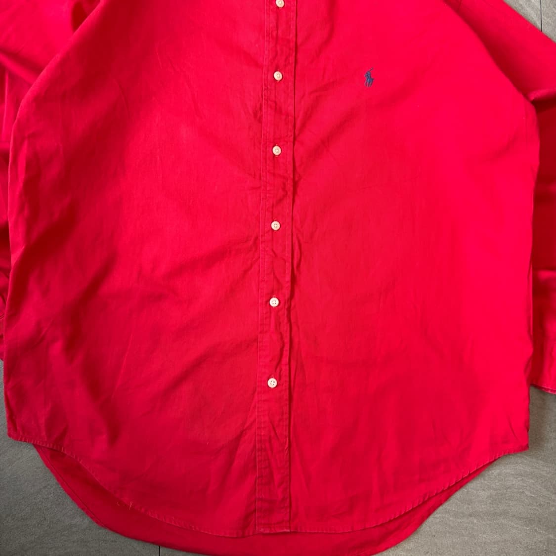 폴로 정품 레드 옥스포드 클래식 로고 긴팔 셔츠 상품이미지3