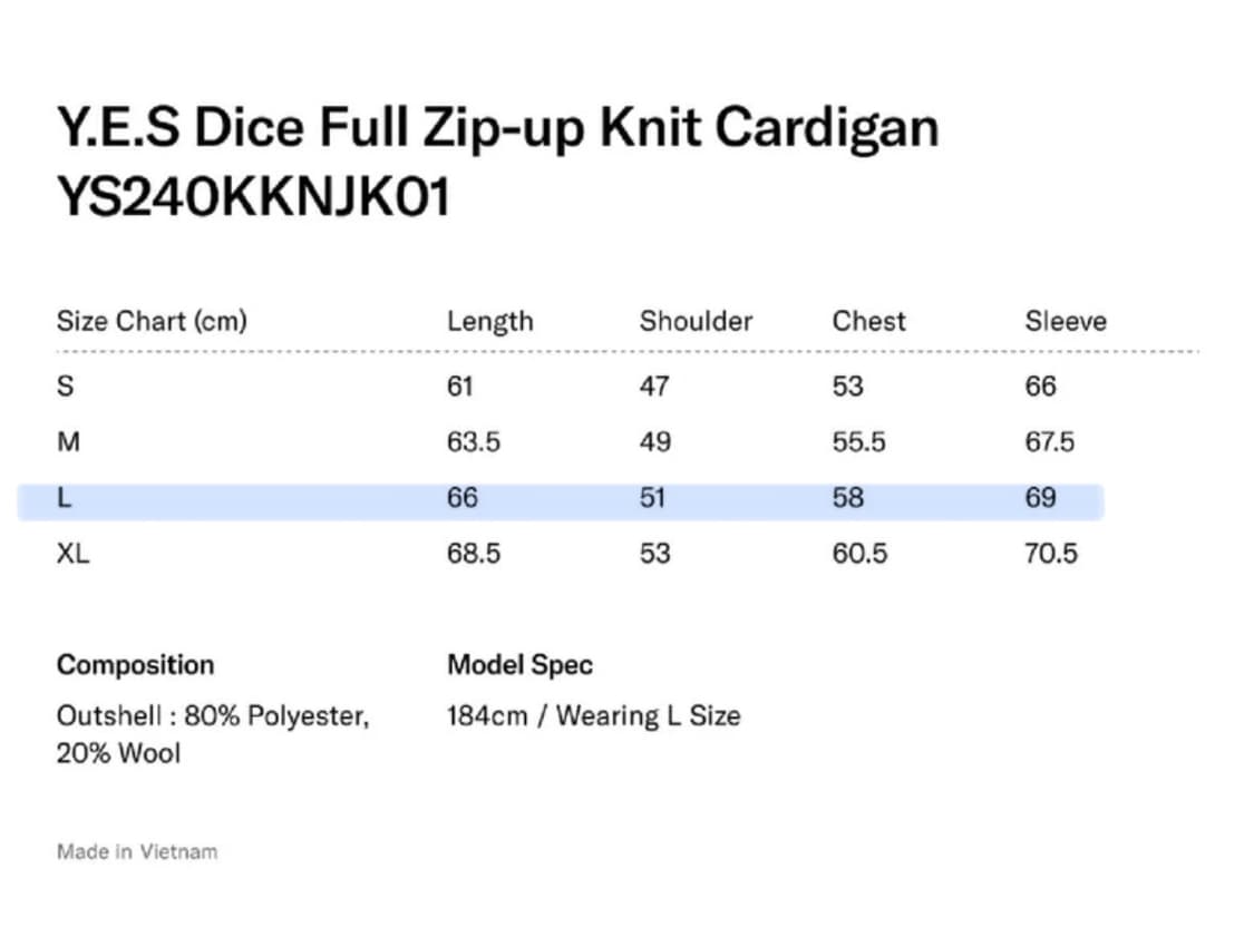 예스아이씨 다이스 집업 니트 가디건 블랙 L 상품이미지3