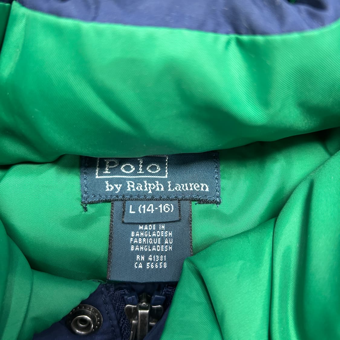 폴로 네이비 그린포니 다운 패딩(14-16) 상품이미지2