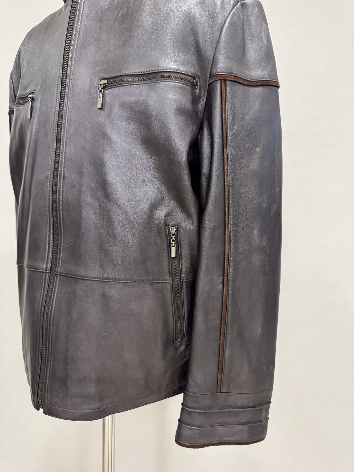 KENZIA 빈티지 레더 가죽 집업 재킷 상품이미지8