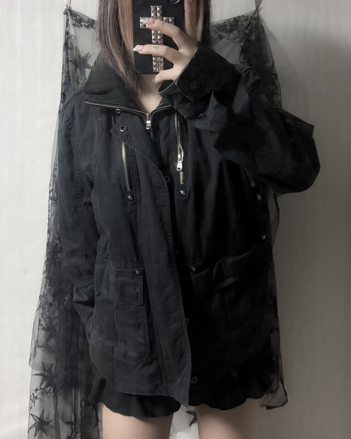 펑크 y2k 하이넥 포인트 자켓  상품이미지2