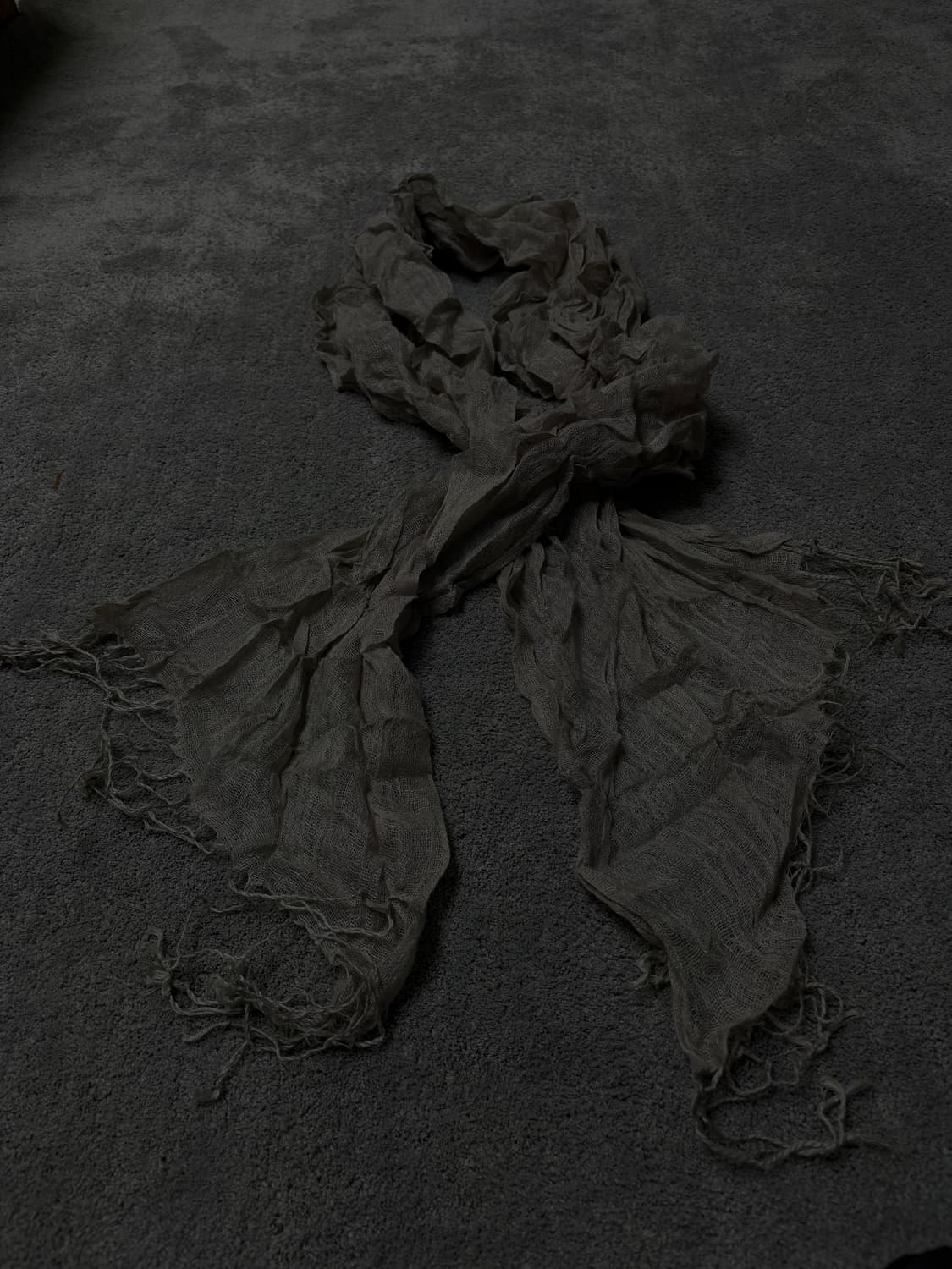 Vintage v-kei punk mood grey scarf 상품이미지3