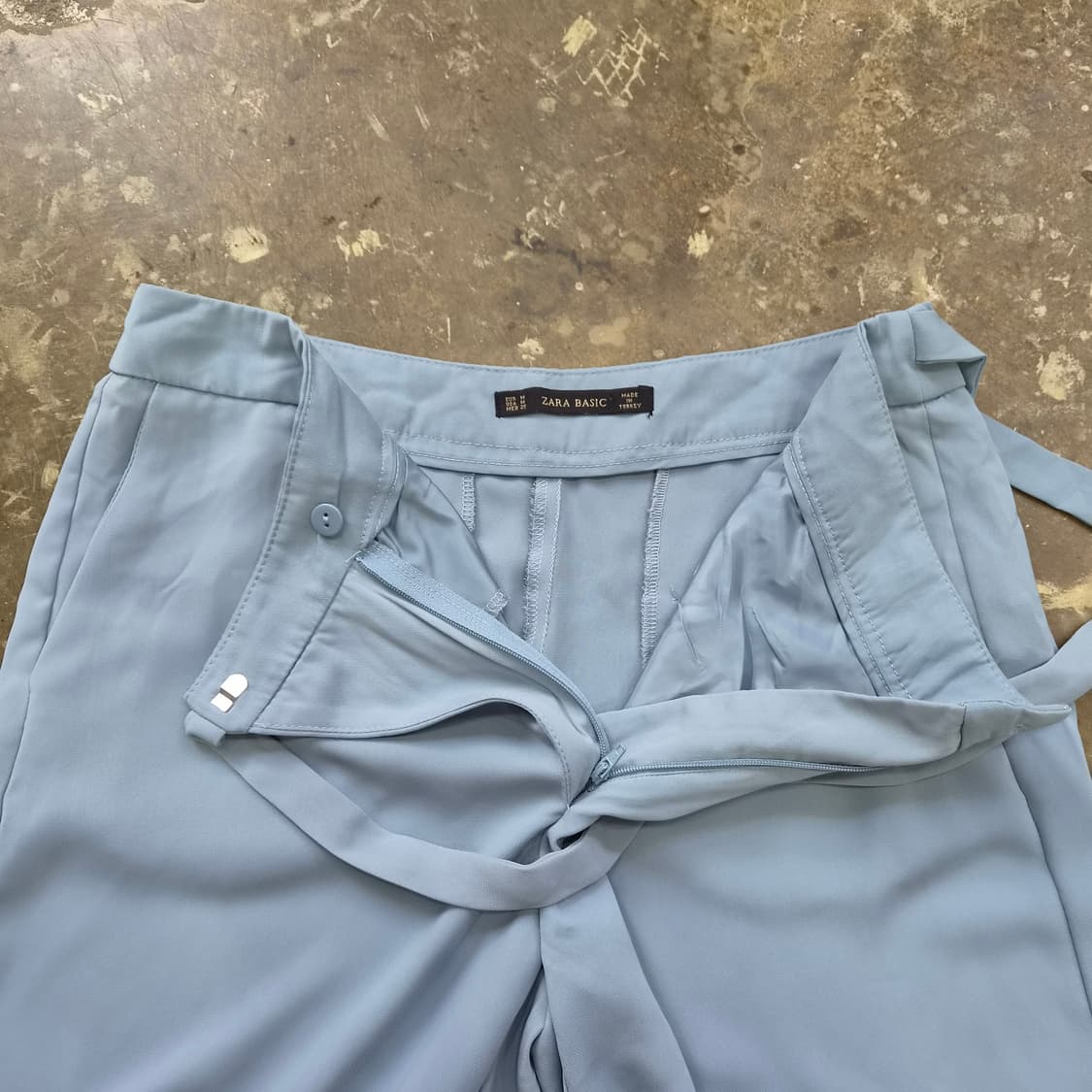 M) ZARA 자라 하이웨스트 벨티드 팬츠 바지 상품이미지6