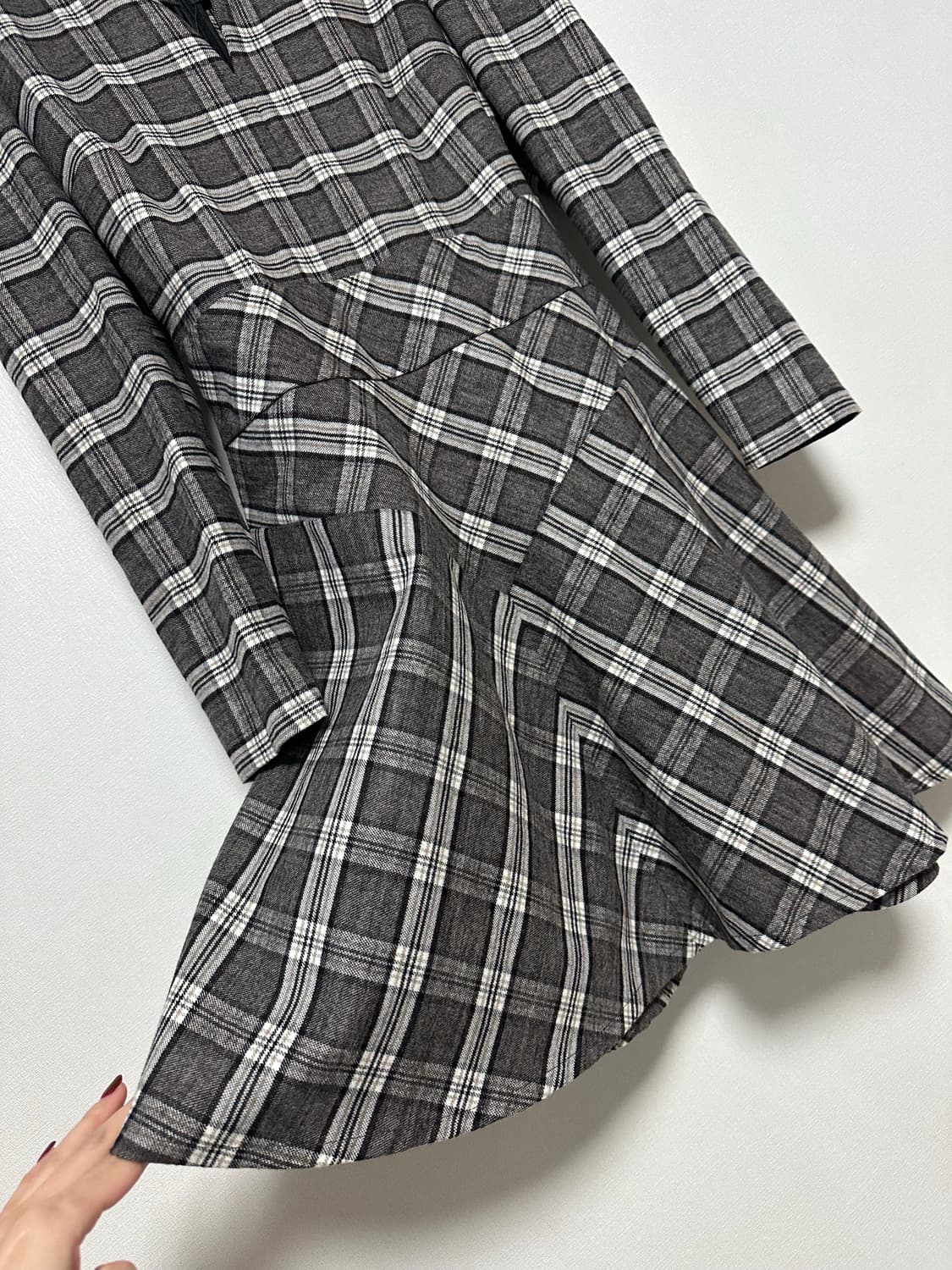 마쥬 체크 모직 원피스 상품이미지4