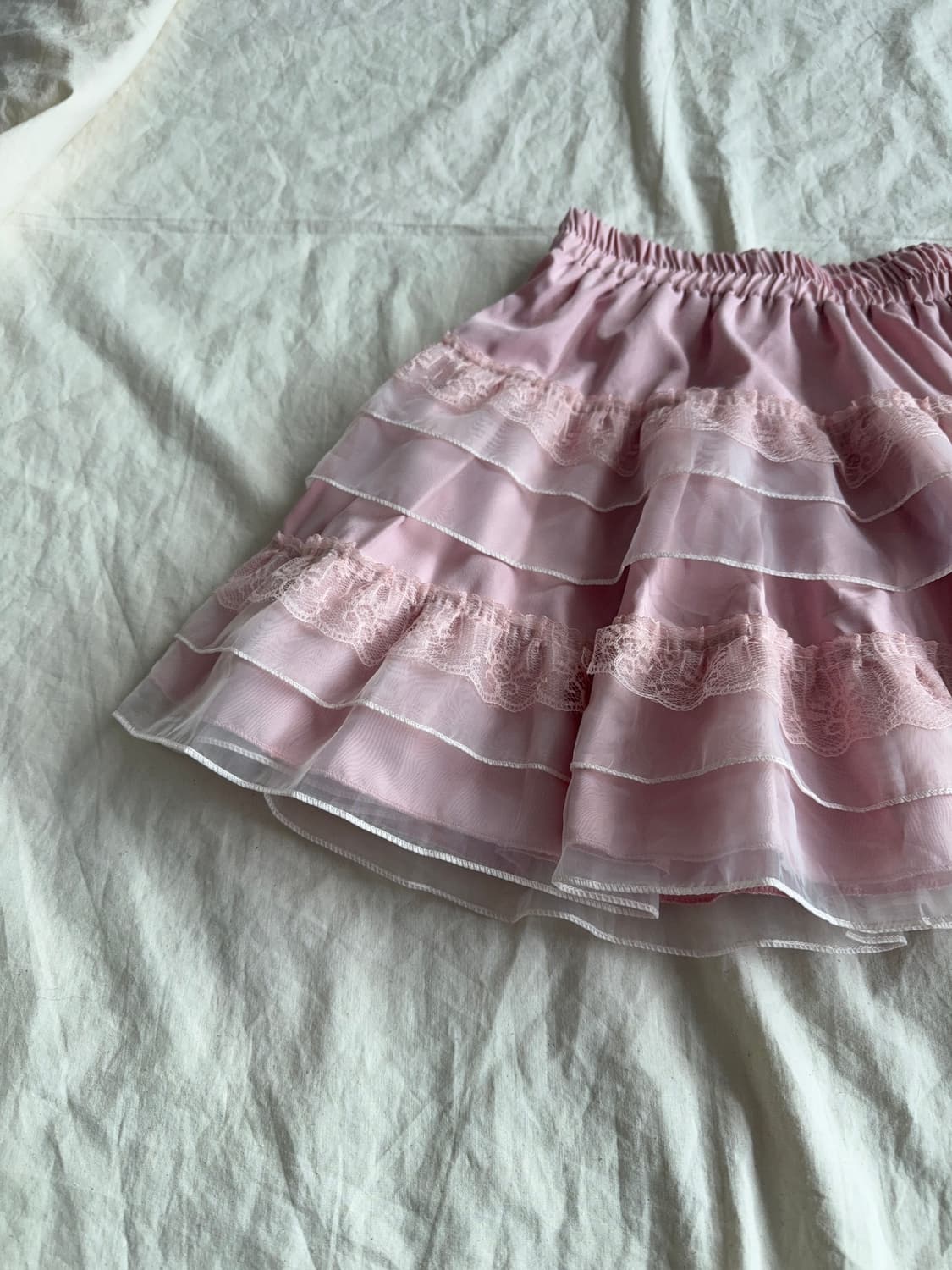 러블리 라벤더핑크 미니 레이스 캉캉 스커트 상품이미지2