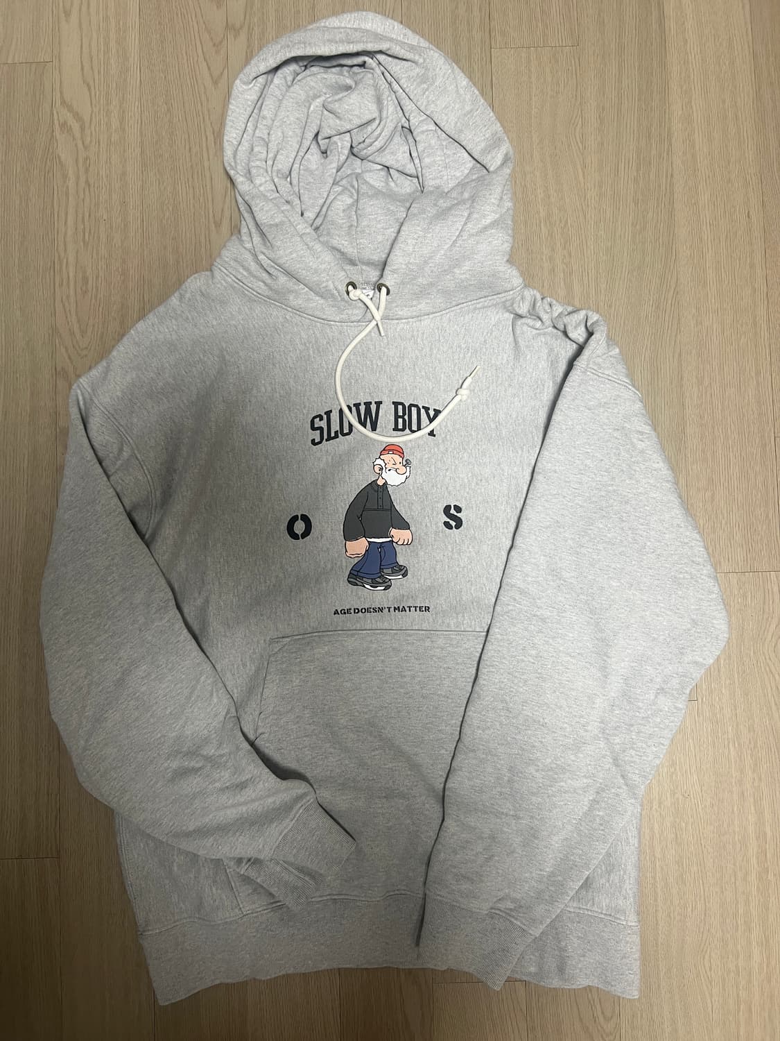 아웃스탠딩 리버스위브 뽀빠이 후드 M 상품이미지2