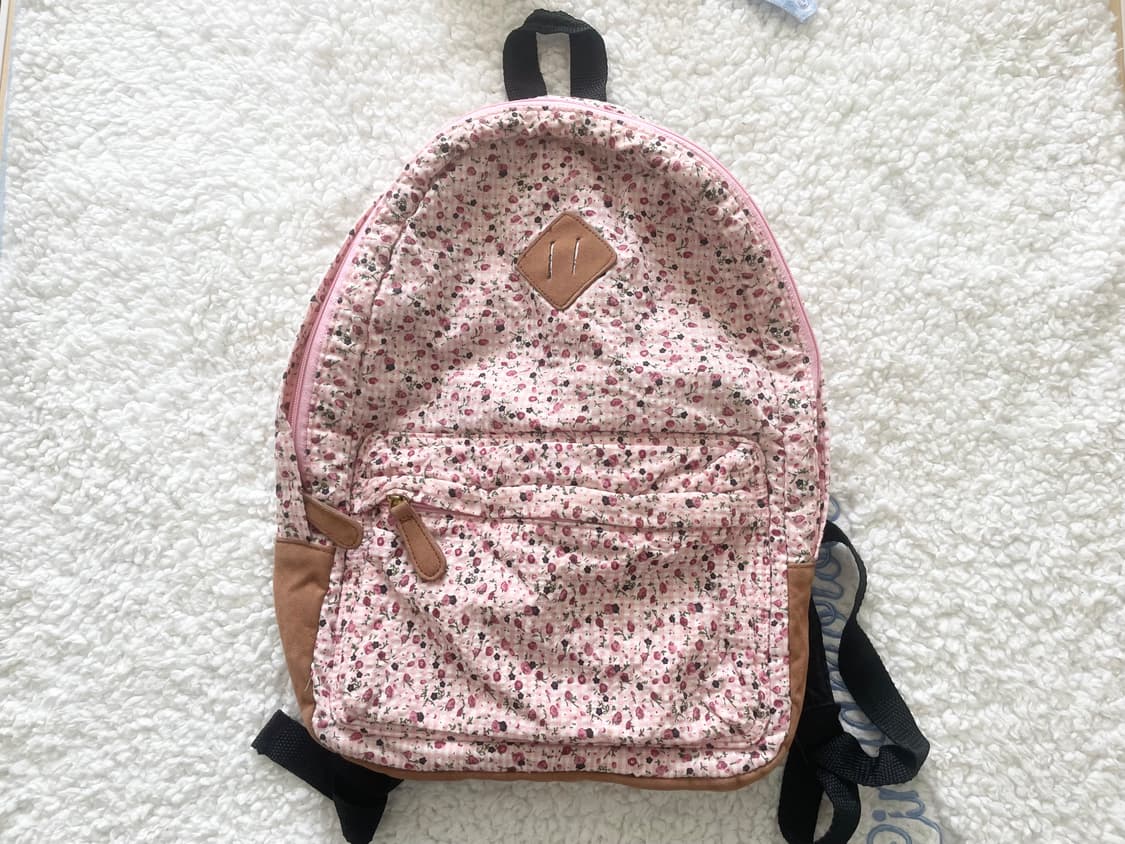 모리걸 빈티지 잔꽃 핑크 백팩 🌸💗🤎 상품이미지1