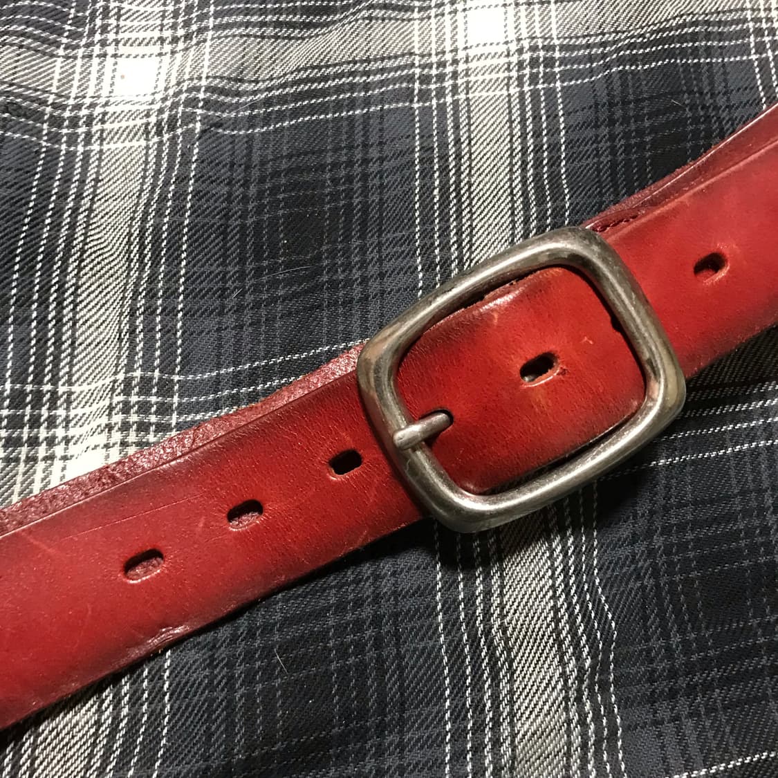 00s 재팬 어반리서치 리얼 레드 통가죽 벨트 상품이미지2