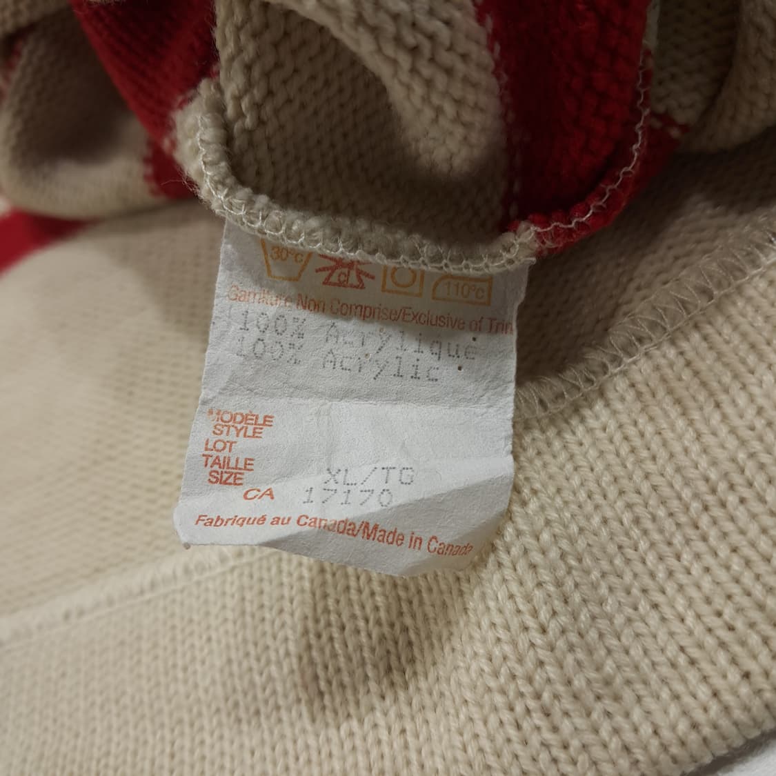 CL214 XL CCM 캐나다판 NHL 레드윙스 크림 하키스웨터 상품이미지6