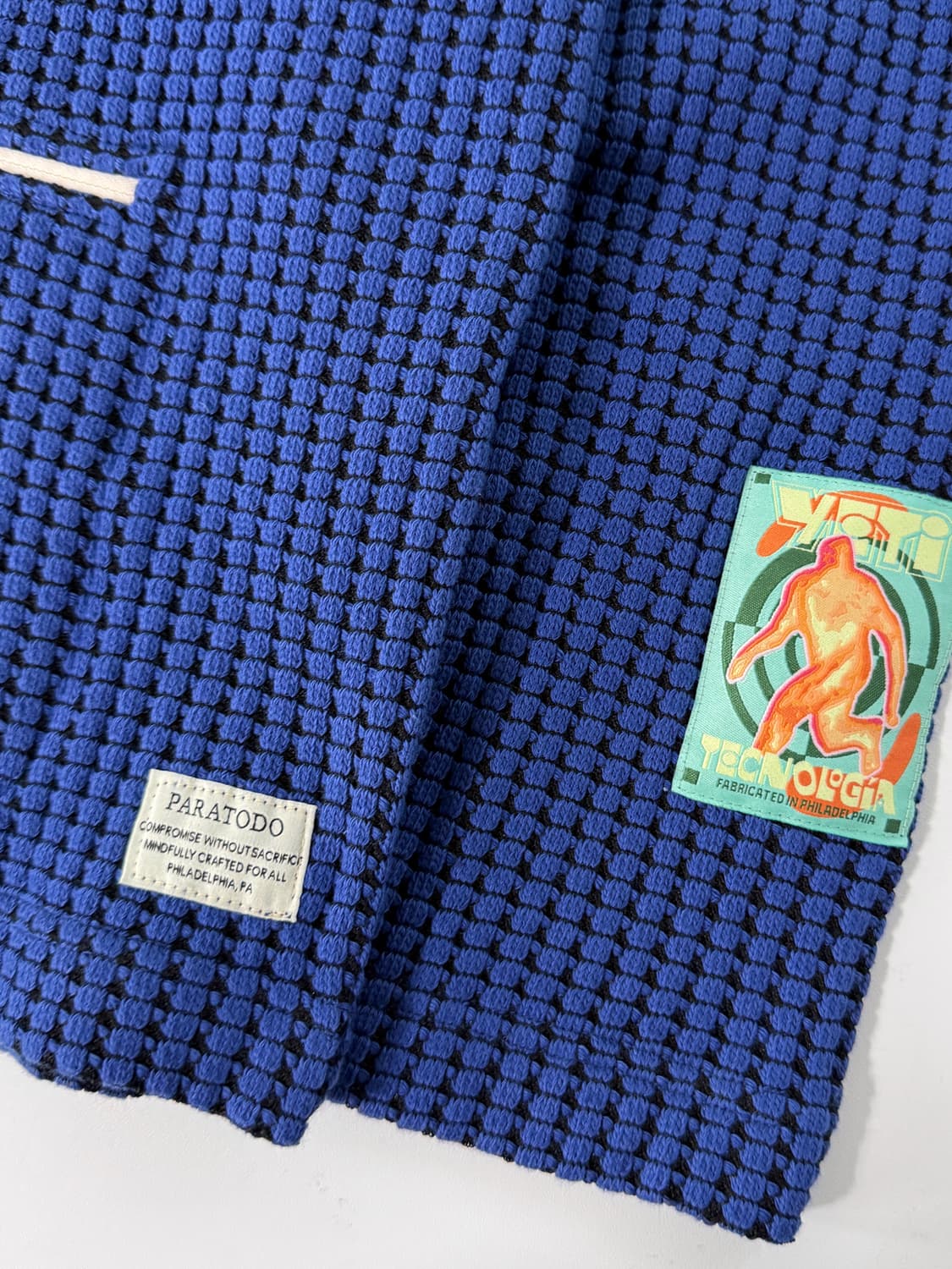 paratodo 파라토도 오버핏 블루 예티 테크 니트 집업 가디건 상품이미지5