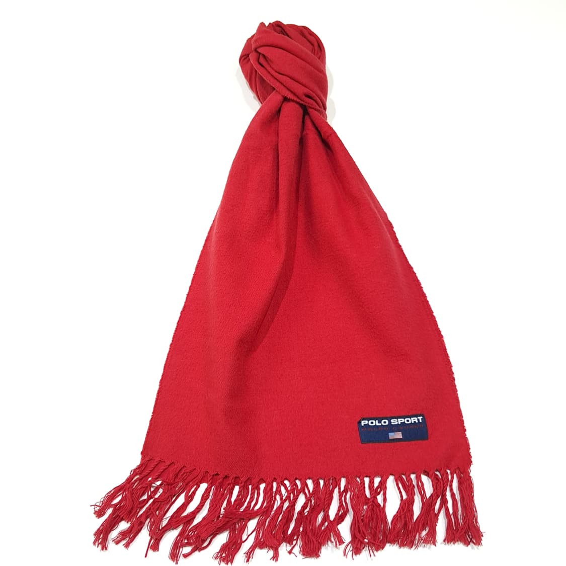 MX615 폴로 90s 프랑스판 코튼 성조기패치 레드 머플러 목도리 상품이미지1