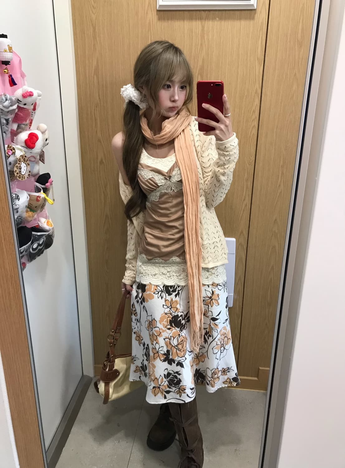 데일리 페어리 플라워 복숭아 슬립 니혼진 코디세트 상품이미지2