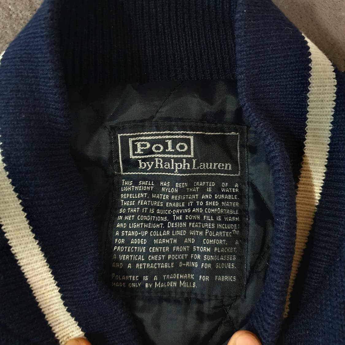 레어 80s 폴로 스포츠 빅로고 니트 자켓 네이비 상품이미지6