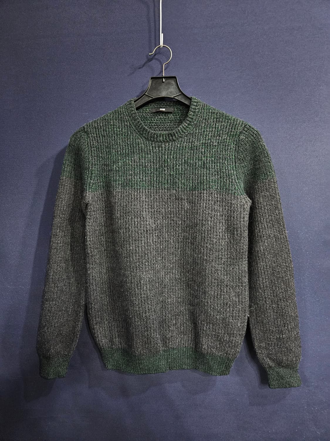 시스템옴므 투톤 남성 슬림핏 100 니트 상품이미지1