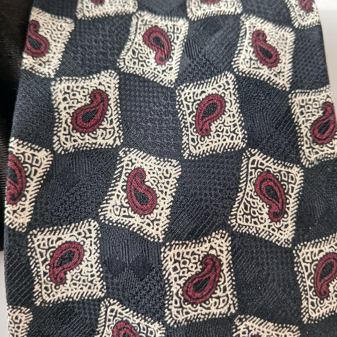 피에르 발망 실크 페이즐리 패턴 넥타이 9.5cm A등급 A19704 상품이미지8