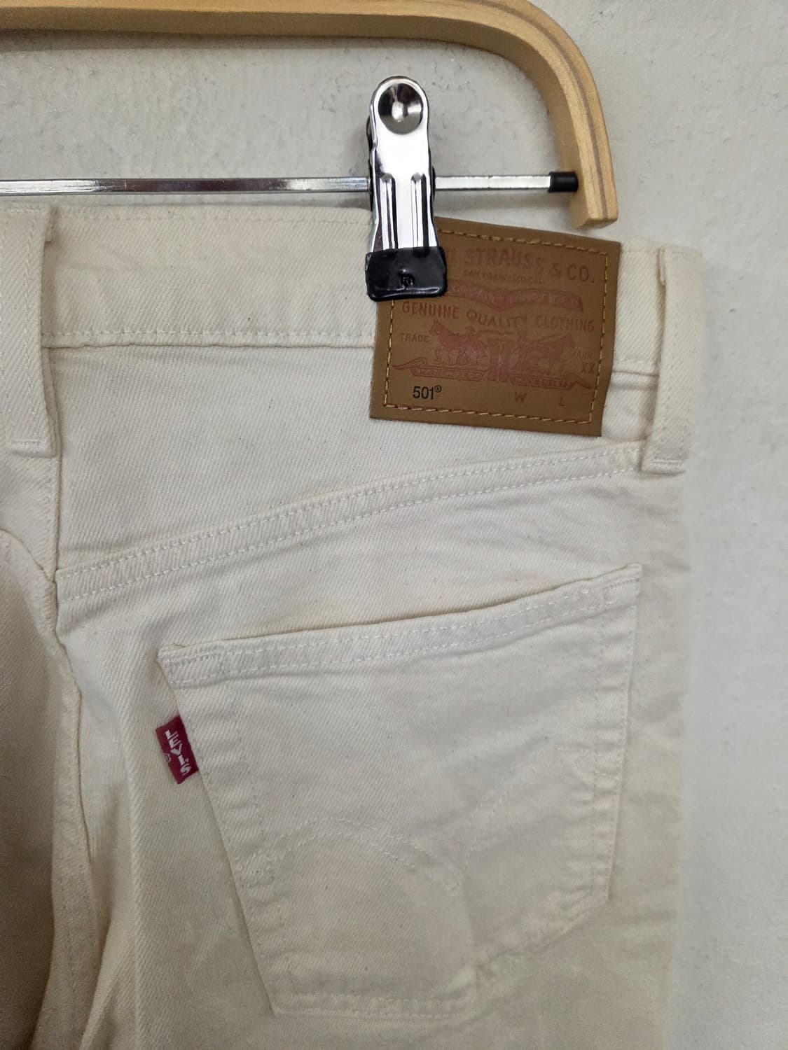 빅E 리바이스 501 프리미엄 크림색 청바지 상품이미지3