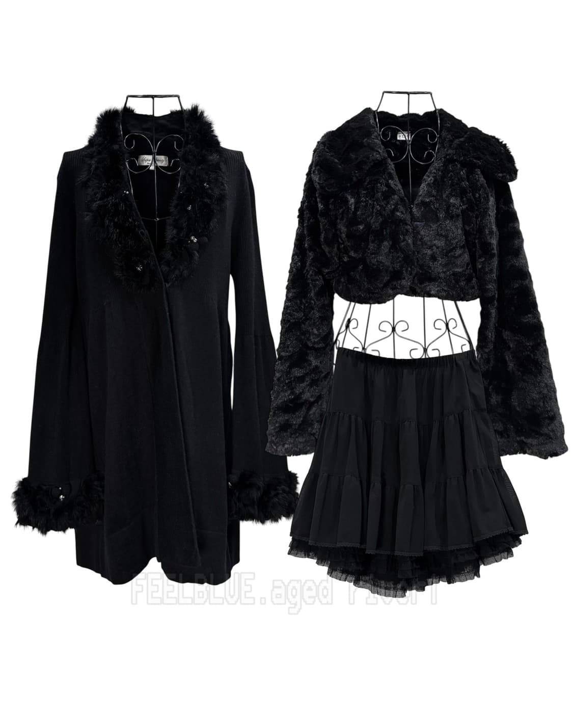 Axes femme fur, Knit, Skirt 3pcs Set 상품이미지9