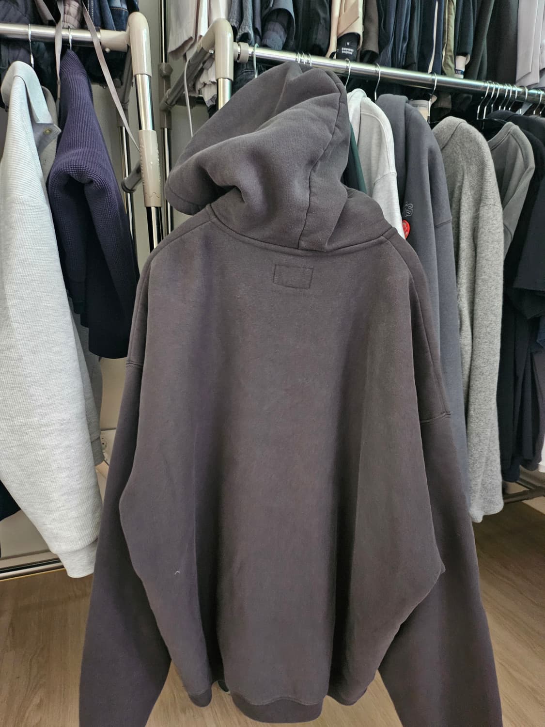 스투시 페이디드 그래픽 집 후드 워시드 블랙 상품이미지5