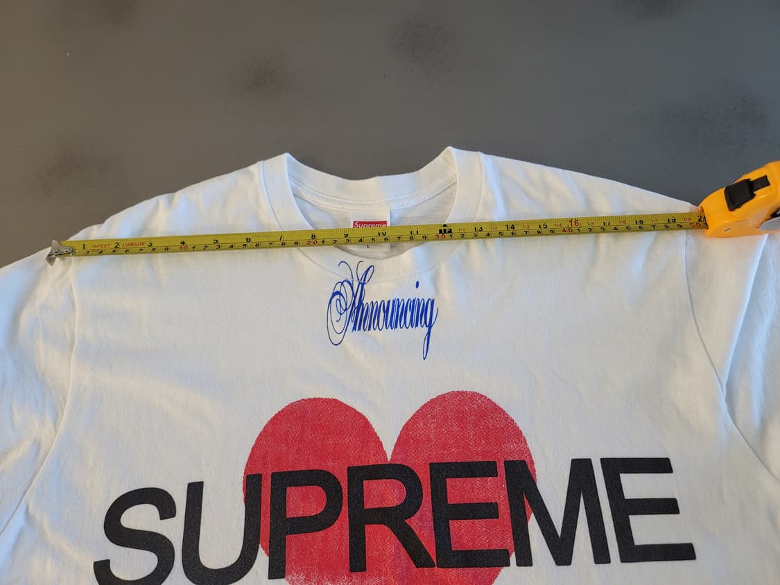 슈프림 어나운싱 티셔츠 화이트-25SS(L size+S size 2장) 상품이미지3